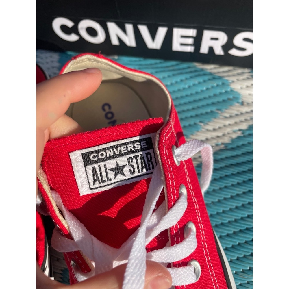 Converse Chuck Taylor All Star Low Top Red Canvas Sneaker M9696 Mens 8 Womens 10 - Picture 6 of 8